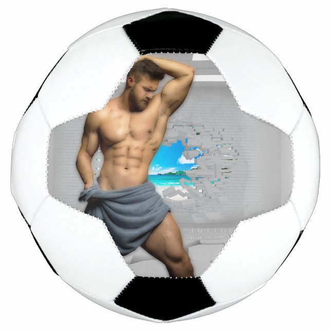 Bola De Futebol Toalha de homem da SlipperyJoe quebrada parede de  (Frente)