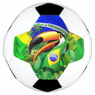 Bola De Futebol Toco Toucan com bandeira do Brasil
