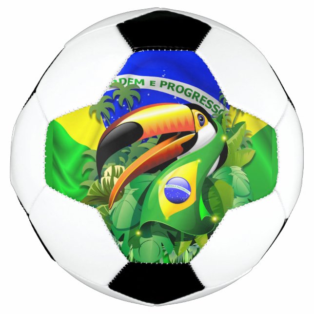 Bola De Futebol Toco Toucan com bandeira do Brasil (Frente)