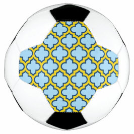 Bola De Futebol Trellis azul e amarela, lete, quatrefoil
