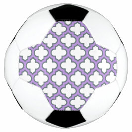 Bola De Futebol Trellis branca e roxa, lete, quatrefoil