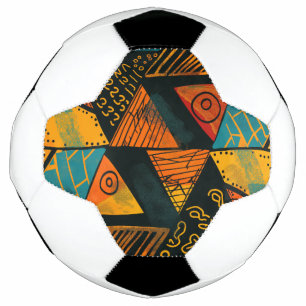Bola De Futebol Triângulos coloridos vibrantes com padrões tribais