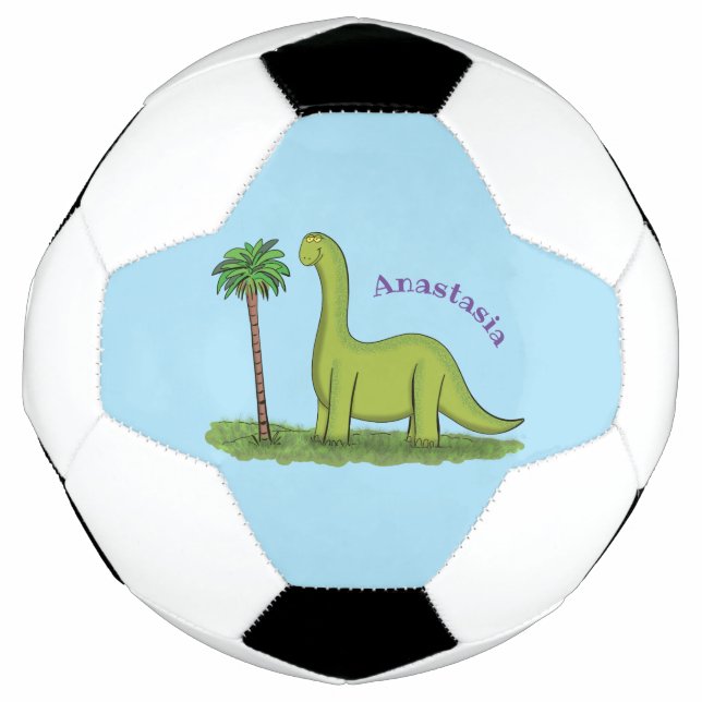 Bola De Futebol Um desenho animado de brontosaurus dinossauros, ve (Frente)