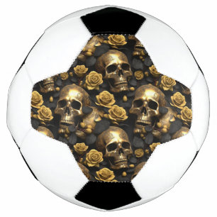 Bola De Futebol Um design da série Caveira e Rosas 8