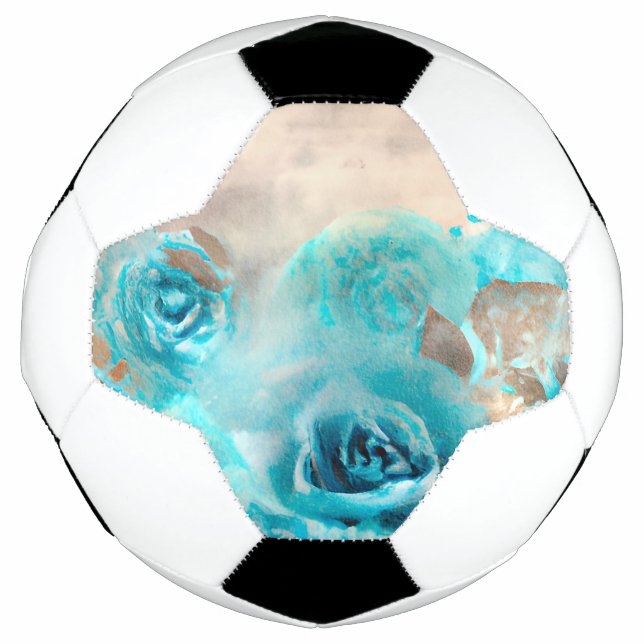 Bola De Futebol Um Design Ephemera de Chique Azul Série 7 (Frente)