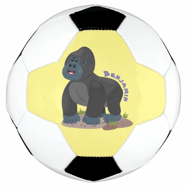 Bola De Futebol Uma ilustração de desenho animado de gorila, um gr (Frente)
