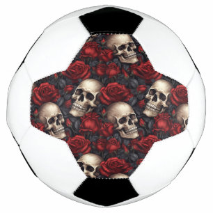 Bola De Futebol Uma Série de Caveira e Rosas Design 10