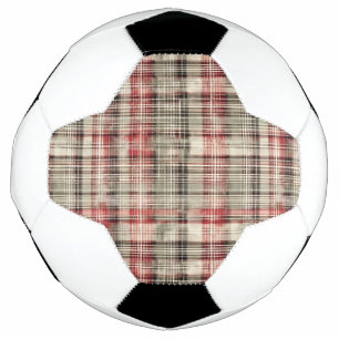 Bola De Futebol Uma Série de Design Floral de Tartã de Natal #2