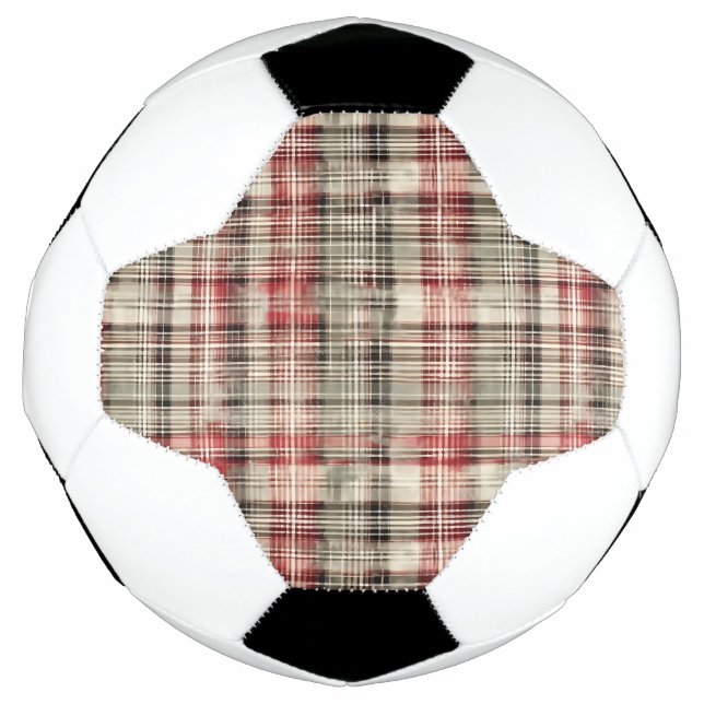 Bola De Futebol Uma Série de Design Floral de Tartan de Natal #2 (Frente)