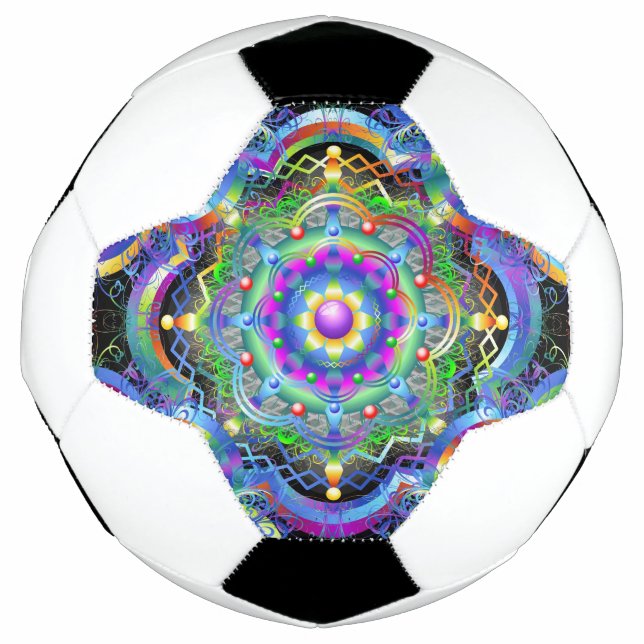 Bola De Futebol Universo Mandala Cores Psicodélicas (Frente)