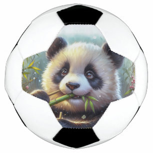 Bola De Futebol Urso Panda Adorável Comendo Bambu