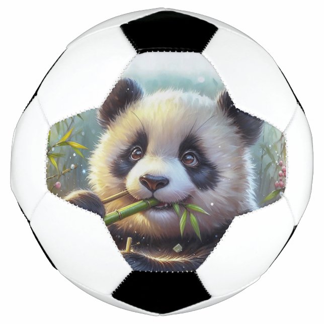 Bola De Futebol Urso Panda Adorável Comendo Bambu (Frente)