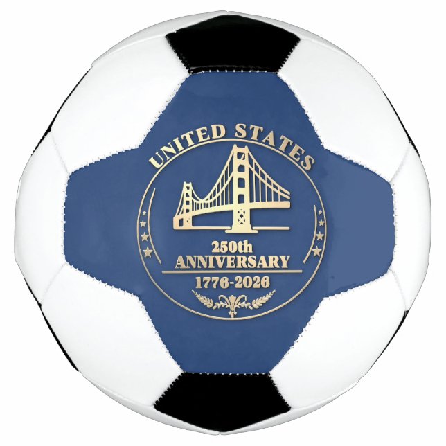 Bola De Futebol USA 250th Anniversary Golden Gate Gold design  (Frente)