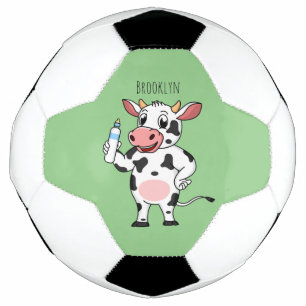 Bola De Futebol Vaca feliz com cartum de mamadeira