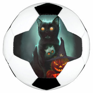 Bola De Futebol Vampiro Gato e Mágico Pumpkin Halloween Surreal