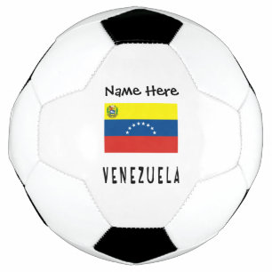 Bola De Futebol Venezuela e bandeira venezuelana com seu nome