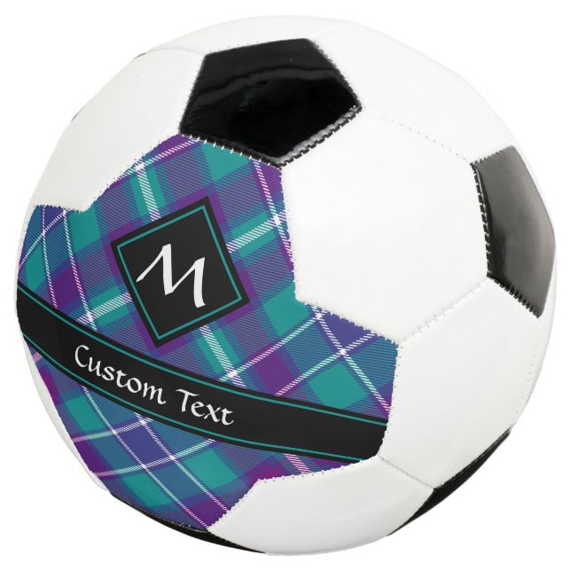 Bola De Futebol Verde marinho, Roxo e Tartan Azul (Três quartos)