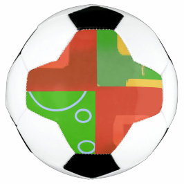 Bola De Futebol Vermelho Natal Verde Geométrico 