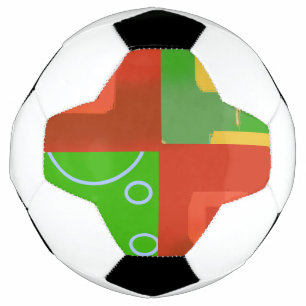 Bola De Futebol Vermelho Natal Verde Geométrico