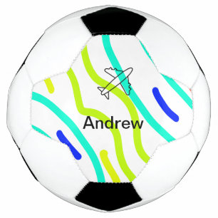 Bola De Futebol Viagem de avião minimalista simples adicione seu n