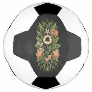 Bola De Futebol Vintage Cottagecore flores