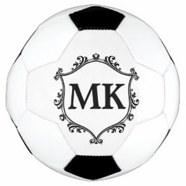 Bola De Futebol Vintage royal shield - nome personalizado monogram