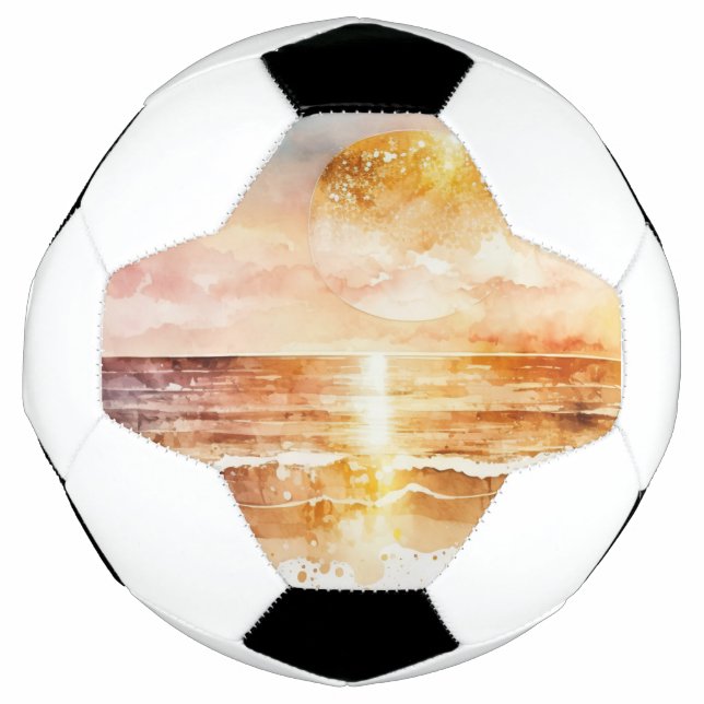 Bola De Futebol Watercolor Beach Series Design 1 (Frente)