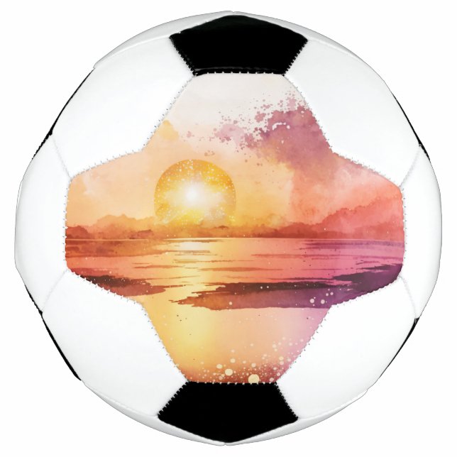 Bola De Futebol Watercolor Beach Series Design 3 (Frente)