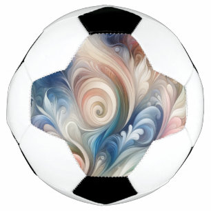 Bola De Futebol Watercolor Fantasy Floral Pastel Blue & Cream