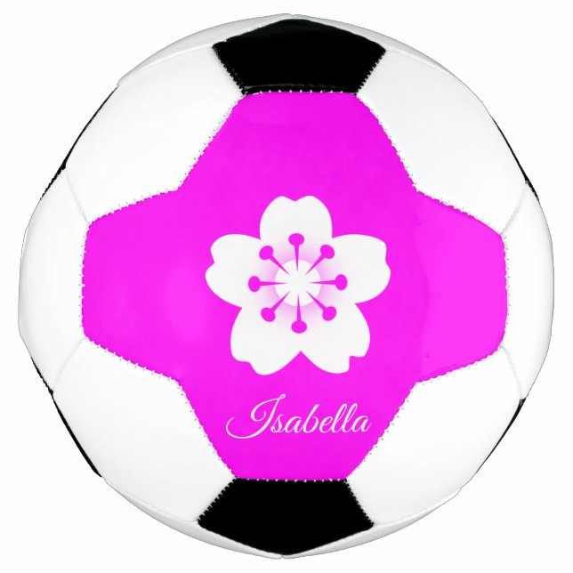 Bola De Futebol White Floral (Frente)
