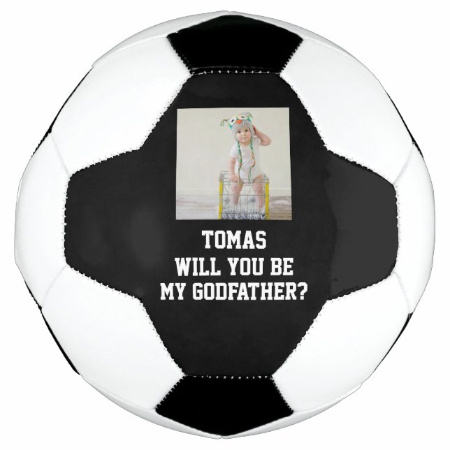 Bola De Futebol Will You Be My Godfather Godparent Proposal Futbol (Frente)