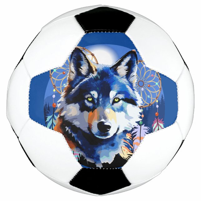 Bola De Futebol Wolf Native Animal Spirit (Frente)