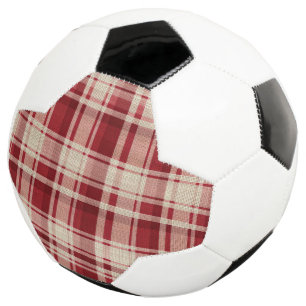 Bola De Futebol Xadrezes de Creme Vermelho