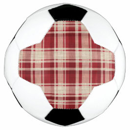 Bola De Futebol Xadrezes de Creme Vermelho