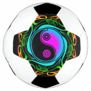 Bola De Futebol Yin Yang Psychedelic Rainbow Tattoo