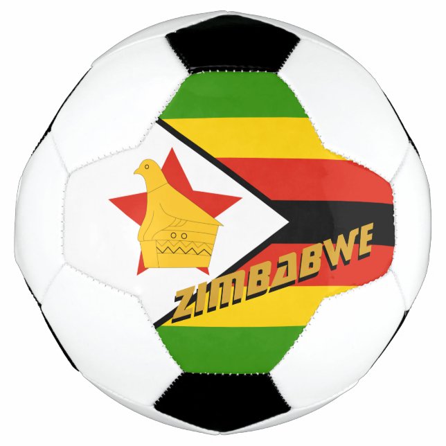 Bola De Futebol Zimbábue Futebol e Bandeira do Zimbábue / Esporte (Frente)
