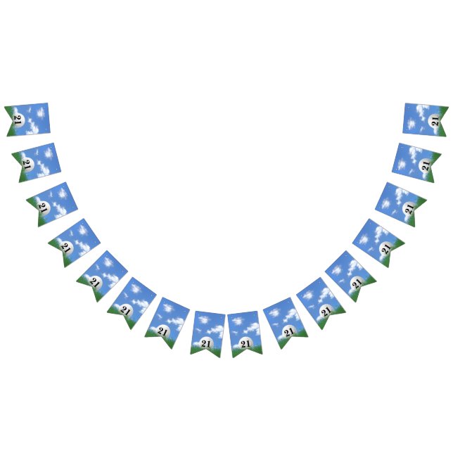 bola de golfe no capim para bandeiras de aniversár (Todos)