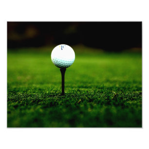 Bola de golfe no T com impressão verde da foto do