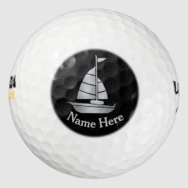 Bola de Golfe Personalizada do Silver Sailboat