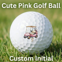 Bola de Golfe Rosa Personalizada com Carrinho de G