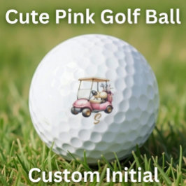 Bola de Golfe Rosa Personalizada com Carrinho de G