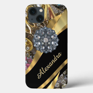 Bola de pedra magnética de ouro elegante, chic, pe