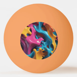 Bola de Ping Pong Abstrata Multicolorida