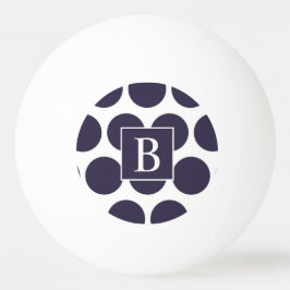 Bola de Ping Pong com Pontos Navy Monograma