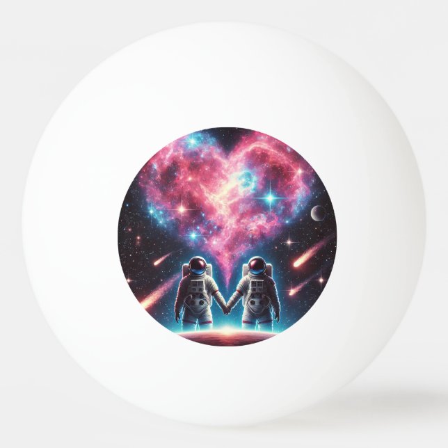 Bola de Ping Pong Nebulosa do Amor Astronauta (Frente)