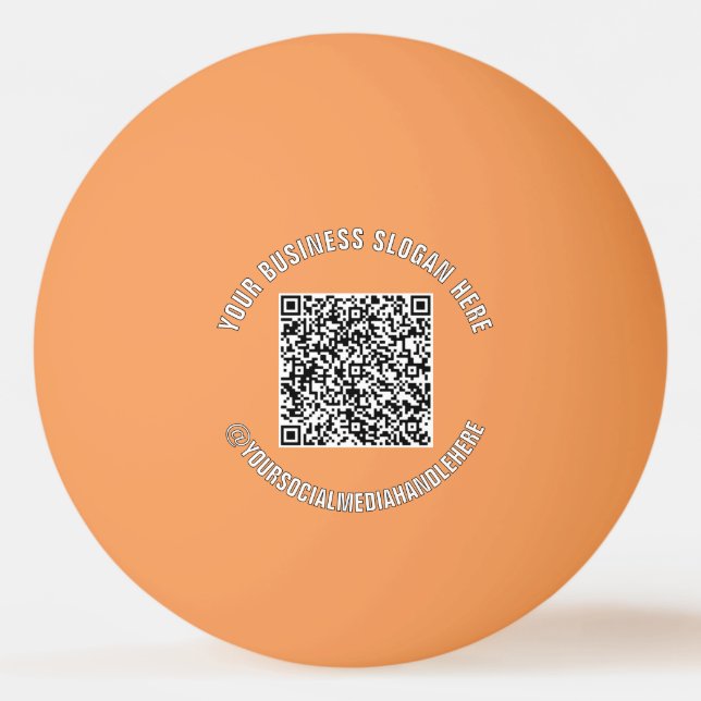 Bola de Ping Pong Promocional com Código QR e Text (Frente)