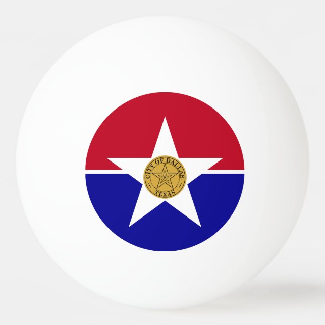 Bola de pingue-pongue com bandeira de Dallas (Frente)
