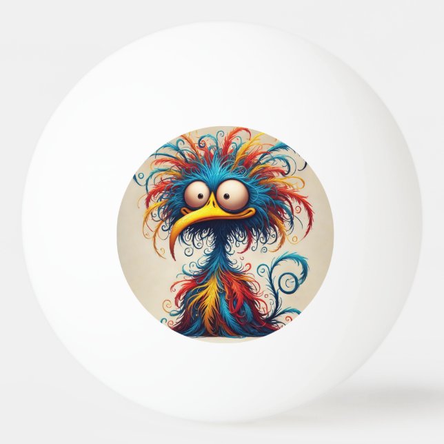 Bola de pingue-pongue engraçada (Frente)