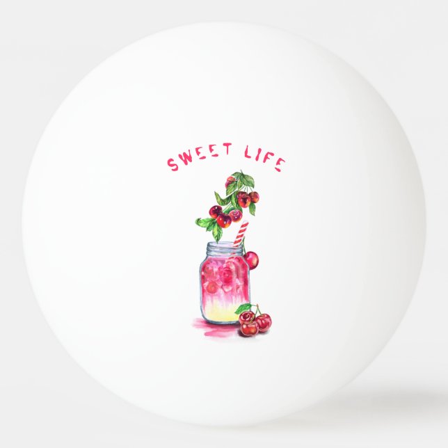 Bola de Pinos do Ping de Cereja - Texto Personaliz (Frente)