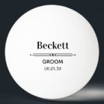 Bola de Pinos Personalizados do Groom<br><div class="desc">Estas bolas de pingue-pongue são um favor perfeito para o noivo. Eles seriam excelentes para o fim de semana do seu solteiro ou despedida de solteiro. Pegue cada 6 ou mais e jogue cerveja pong ou suas muitas variações. O título é alterável - pode ser o melhor padrinho de casamento...</div>